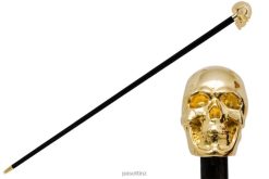 Accessories NZ PASOTTI Unisex ba W33or - Gold Skull Cane VB8JV231