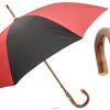 Umbrella | NZ PASOTTI Men 142 Oxf-4-18 C - Solid Chestnut Red & Black Umbrella VB8JV153