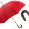 Umbrella | NZ PASOTTI Men 143 Double-19 N37 - Umbrella with Braided Leather Handle VB8JV117