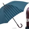 Umbrella | NZ PASOTTI Men 145 Conrad-4 CS - Large Striped Umbrella, Dark Chestnut Handle VB8JV147