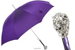 Umbrella | NZ PASOTTI Men 478 1084-7 W37PV - Purple Umbrella with Silver Lion Handle VB8JV61