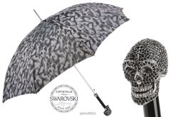 Umbrella | NZ PASOTTI Men 478 11780-145 W333ne - Camouflage Umbrella with Black Swarovski Skull VB8JV72
