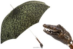 Umbrella | NZ PASOTTI Men 478 11780-254 K66 - Camouflage Umbrella with Crocodile Handle VB8JV33