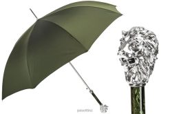 Umbrella | NZ PASOTTI Men 478 6768-6 W37PV - Green Umbrella, Silver Lion Handle VB8JV79