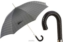 Umbrella | NZ PASOTTI Men 478 Milford-2 N37 - Milford Umbrella with Braided Leather Handle VB8JV39