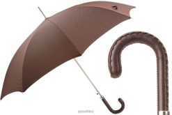 Umbrella | NZ PASOTTI Men 478 Pto CN11 N36 - Umbrella with Brown Leather Handle VB8JV144