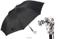 Umbrella | NZ PASOTTI Men 64 Oxf-18 W40 - Silver Dog Folding Umbrella VB8JV168