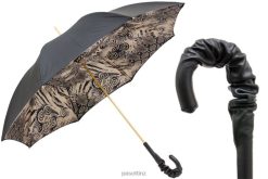 Umbrella | NZ PASOTTI Unisex 189 55651-93 A35 - Snake Print Umbrella with Ruched Leather Handle VB8JV413