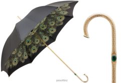 Umbrella | NZ PASOTTI Unisex 189 Hawaii P5 - Black Umbrella with Peacock Interior, Double Cloth VB8JV415