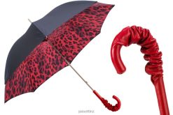 Umbrella | NZ PASOTTI Unisex 189N 52417-21 A35 - Red Leopard Print Umbrella, Double Cloth VB8JV428