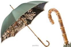 Umbrella | NZ PASOTTI Unisex 397 991 B - Leopard Umbrella with Wonderful Interior and Bamboo Handle, Double Cloth VB8JV403