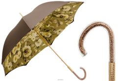 Umbrella | NZ PASOTTI Women 189 55975-22 P34 - Khaki Umbrella with Flowers and Glitter VB8JV346