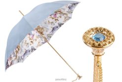 Umbrella | NZ PASOTTI Women 189 58979-4 P16 - Light Blue Nature Umbrella with Butterflies VB8JV354