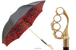Umbrella | NZ PASOTTI Women 189 5A488-91 W84 - Knuckleduster Umbrella with Red Animal Print VB8JV504