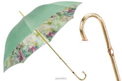Umbrella | NZ PASOTTI Women 189 5D934-1 P5 - Green and Pink Roses Umbrella, Double Cloth VB8JV389