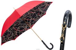 Umbrella | NZ PASOTTI Women 189 5G313-40 D33 - Red Umbrella with Bridles Print, Double Cloth VB8JV443