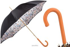 Umbrella | NZ PASOTTI Women 189 5X790-10 P - Butterfly Umbrella with Orange Leather Handle VB8JV470