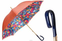 Umbrella | NZ PASOTTI Women 189 VA936-1 F38 - Orange Umbrella with Flowers VB8JV333