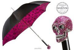 Umbrella | NZ PASOTTI Women 189N 50884-2 W333fu - Fuchsia Roses Swarovski Skull Umbrella VB8JV551