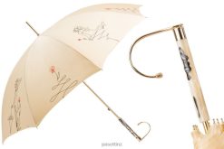 Umbrella | NZ PASOTTI Women 222 Plat-300 T8 - Ivory Sketch Umbrella, Double Cloth VB8JV534