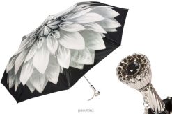 Umbrella | NZ PASOTTI Women 257 21273-11 P11 - Silver Dahlia Folding Umbrella VB8JV598