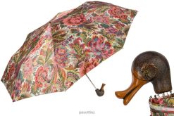 Umbrella | NZ PASOTTI Women 257 58112-19 103 - Flowered Folding Umbrella with Duck Handle VB8JV608