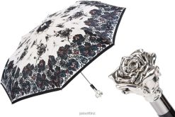 Umbrella | NZ PASOTTI Women 257 9666-1 W43 - Silver Rose Folding Umbrella VB8JV590