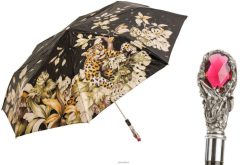 Umbrella | NZ PASOTTI Women 257 991 W68 - Leopard Folding Umbrella with Red Gem and Crystals VB8JV582